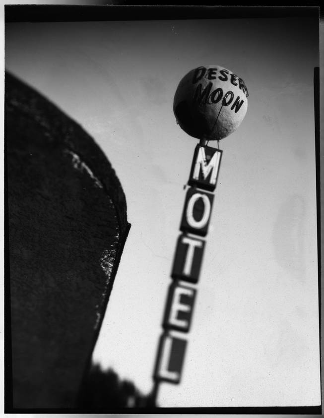 The Desert Moon Motel sign on East Fremont Street.